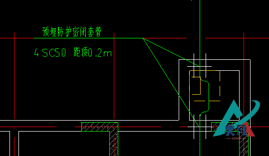 防護(hù)密閉套管圖紙表示